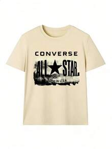 All Star T-Shirt With Vintage Distressed Design,  Short-Sleeve T-Shirt For Spring/Summer 2026, Made In Mexico, 180 Grams. Cartoon Print, Couple Design, Suitable For Indoor Or Outdoor Wear. Crew Neck, Unisex, Ideal For Office And Leisure. One-Pack. - APR-P631577SLNDXZGY622 - 查看 2