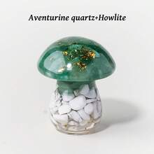 1PC Natural Crystal Mushroom Statue, Reiki Healing Stone Figurine, Feng Shui Amulet Sculpture, Home Office Desktop Outdoor Garden Decor - Epoxy Mushrooms - View 13