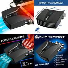 KLIM Tempest Refrigerador portátil con aspirador Diseño innovador para enfriamiento rápido Ventilador portátil con detección de temperatura + Modo Auto/Manual + 4000 RPM NUEVO - negro - Ver 1