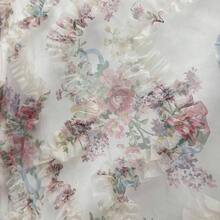 Nuevo vestido de tirantes ajustado con volantes y estampado floral retro de tipo pixelado, elegante y bonito, para primavera/verano - Rosa - Ver 8