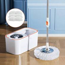 Mopping, 360 Spin Mop Bucket Floor Cleaning System With 6 Refills Mop Heads Self Wringing Spinning Mop Telescoping Handle Easy Floor Mop Floor Cleaning System Home Kitchen Office - Mặc định - Xem 1