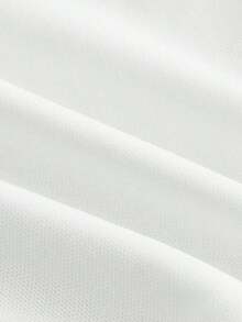 Top crop unicolor de cuello halter de manga con volante - Blanco - Ver 4