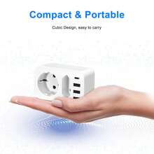HITRENDS 4-In-1 Multi-Function Wall Adapter With 3 USB Ports + 1 USB-C Port, Portable Wall Adapter, 5V/3.1A Fast Charging – Compact Cubic Design, Overvoltage And Short Circuit Protection, Suitable For Home, Office, And Travel. - View 8