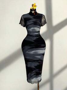 Plus Size Dresses - Black and White - View 9