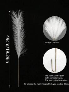 10-Piece Set Of Brown Large Fluffy Imitation Dandelion And Reed Grass, Bohemian Style Farmhouse Home Decor, Vase Filling Display, Living Room And Bedroom Home Decorations, Wedding Bride Party Decoration, Autumn Thanksgiving Decoration - Multicolor - View 2