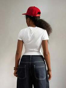 Unity Short Sleeve T-Shirt With Martini Cocktail Print, For Summer Wear - Breathable - White 2 - View 2