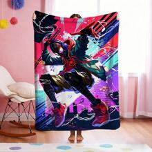 1pc S-Pider-Man Print Blanket,Retro Cartoon Style Throw Blanket,Cartoon Character Printed Blanket,All-Season Universal Nap Blanket,Character Home Decor Blanket,Modern Fashion Gift Suitable For Home Bedroom Bed Sofa Office Lunch Break Cover Picnic Blanket - Multicolor - View 1