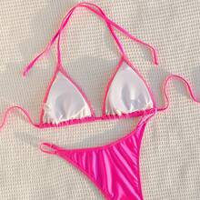New Sexy Two-Piece Triangle Bikini With Bow For Women. - FF778RO - View 5