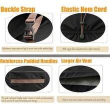 Bálsamo de jardín resistente al agua fundas para muebles de patio resistentes a la decoloración fundas rectangulares de 98 pulgadas de ancho x 78 pulgadas de profundidad x 28 pulgadas de alto - Dblack - Ver 4