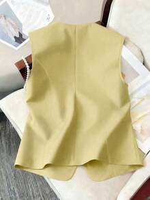 Camiseta sin mangas casual para mujer de talla grande, adecuada para fiestas, reuniones, calle, estilo chino, resort, Día de San Patricio, Pascua, Día de San Valentín, Acción de Gracias, Navidad, cómoda, versátil, estilizadora, primavera/verano, Dí - Amarillo - Ver 2