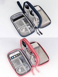 1 buah Tas Penyimpanan Aksesori Digital Dua Lapis, Tas Penyimpanan Elektronik untuk Perjalanan, Organizer Kabel Data Universal, Cocok untuk Tas Penyimpanan Ponsel, Organizer Kabel Data, Dompet Koin, Tas Penyimpanan Perhiasan dengan Kompartemen, Cocok untuk Power Bank, Mouse, Charger, Kabel Data, Hard Drive Mobile, Casing Pelindung, Tas Penyimpanan, Tas Earphone untuk Perjalanan - MultiWarna - View 7