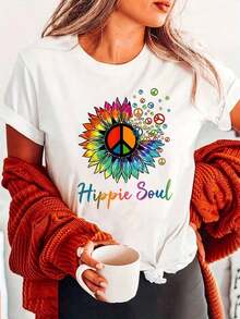 Women's 100% Cotton "PIGEON PIGEOFF" T-Shirt With A Fun Dove Design, Casual Round Neck, Ideal For Parties And Everyday Wear. - 白色 - 查看 1
