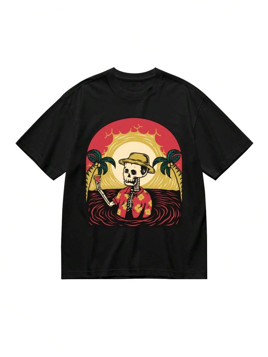Camiseta Cómoda Casual para Mujer Talla Grande - Negro - Ver 1