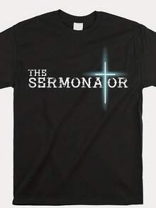 Camiseta Divertida de Gratitud del Pastor "Preacher" 2024, Camiseta Deportiva Negra Casual de Manga Corta para Hombre, Talla Grande - Negro - Ver 1