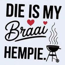 Women's Urban Sense Summer Sets, 100% Pure Cotton, T-Shirt, A Statement For BBQ Lovers, Heart-Shaped Grill Print "DIE IS MY BRAAI HEMPIE" In South African Dutch Style, White Short Sleeve Crew Neck Letter Print T-Shirt - Machine Washable, Casual Style, Comfortable Fit, Summer Clothes, Modern Design, Versatile For Everyday Wear, Soft Fabric, Gift Style For Mother's Day 4AYX Suitable As A Gift. Women's T-Shirt. Blouses>Elegant. Boho Chic, Soft, Breathable And Comfortable Women's Top, Ideal For Spring, Summer And Autumn, Perfect For Vacation, Travel And Everyday Wear. - 白色 - 查看 2