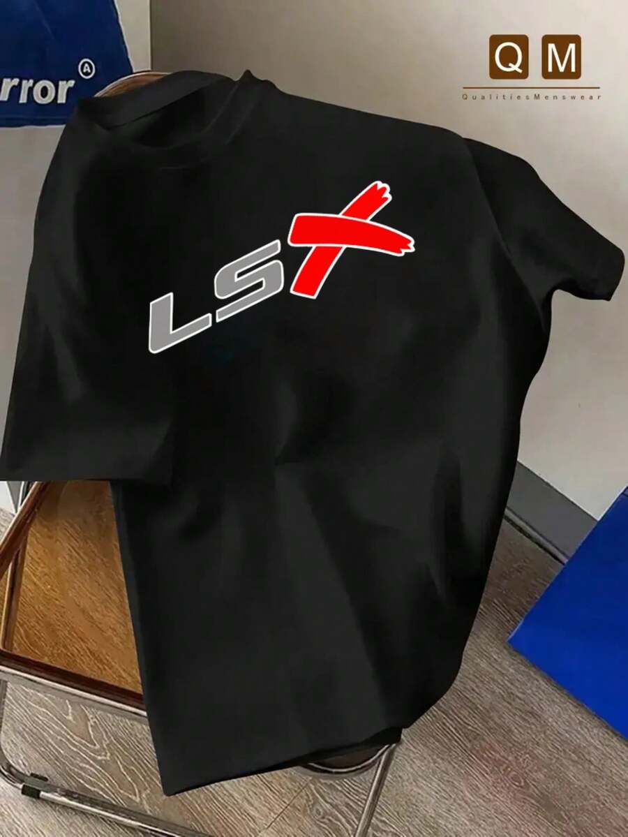 Men's Casual T-Shirt 'LSX' Printed - Made Of Soft Polyester, With Crew Neck And Machine Washable - The Perfect Choice For Summer - Black - View 1