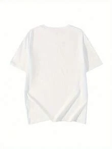 Women's Casual T-Shirt Style Y2K - Features An Artistic Design Of Blue Stars And Cherries, Round Neck, Short Sleeves, Regular Fit, Made Of Breathable Fabric, Suitable For Spring, Summer And Autumn, Urban Retro Style And Elegant, Unisex, Loose Fit, Pure Cotton Short Sleeve T-Shirt With Round Neck. - 白色 - 查看 2