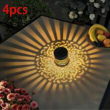 Solar Powered Small Ceramic Pot Mandala Flower Wall Light Outdoor Garden Lamp Waterproof Warm White LED Suitable For Yard Lawn Park - Mandala Wall Lamp - View 7