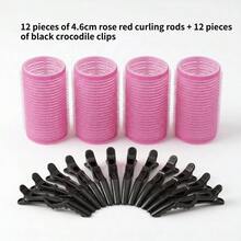 Rulos para el cabello sin calor de varios tamaños con pinzas de cocodrilo de agarre mejorado - Juego de rizado antideslizante con sujeción segura para peinado rápido DIY, ligero y reutilizable, ideal para cabello largo/corto, uso diario y belleza sin calor en cualquier lugar, reutilizable - Multicolor - Ver 12