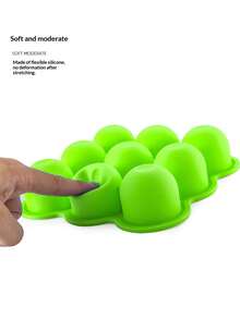 2-Tone 9-Grid Silicone Baby Food Freezer Container With Lid, 1 Ice Cube Tray - Multicolor - View 7