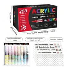 Bộ bút vẽ acrylic chuyên nghiệp 12/24/36/48/72/120/168/240/288/366/418 màu, màu sắc sống động, hệ thống mực chảy mượt mà mới với ngòi mềm, độ phủ màu cao trên giấy đen, viết trơn tru, thích hợp cho việc tô màu DIY, vẽ trên kính và đá. Được đóng gói trong hộp, túi vải đựng và hộp đựng tiện lợi, dễ dàng cất giữ và mang theo, có thể cầm tay hoặc đeo vai. - Nhiều màu - Xem 23