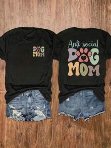 Camiseta de manga corta para mujer, la más vendida del verano, con estampado moderno - básica y versátil. - Blanco - Ver 11