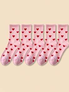 1/3/5/6 Pairs Women Letter & Flower Mid-Calf Socks, New Spring/Autumn High Elasticity Casual Tube Socks, Comfortable Soft Student Socks, Street Style Ladies Socks - Multicolor - View 11
