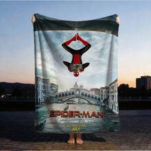 1pc S-Pider-Man Print Blanket,Retro Cartoon Style Throw Blanket,Cartoon Character Printed Blanket,All-Season Universal Nap Blanket,Character Home Decor Blanket,Modern Fashion Gift Suitable For Home Bedroom Bed Sofa Office Lunch Break Cover Picnic Blanket - Nhiều màu - Xem 1