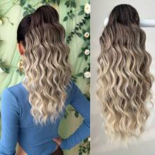 Claw-Shaped Ponytail Wig Accessory, Brown Gradient Wig, Gray Gradient Wig, Multi-Color Wig. 18inch Wave Pattern Heat-Resistant Fiber Synthetic Ponytail Wig, Suitable Women's, Halloween Parties, And Daily Use - 風格5 - 查看 2