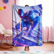1pc S-Pider-Man Print Blanket,Retro Cartoon Style Throw Blanket,Cartoon Character Printed Blanket,All-Season Universal Nap Blanket,Character Home Decor Blanket,Modern Fashion Gift Suitable For Home Bedroom Bed Sofa Office Lunch Break Cover Picnic Blanket - Multicolor - View 1