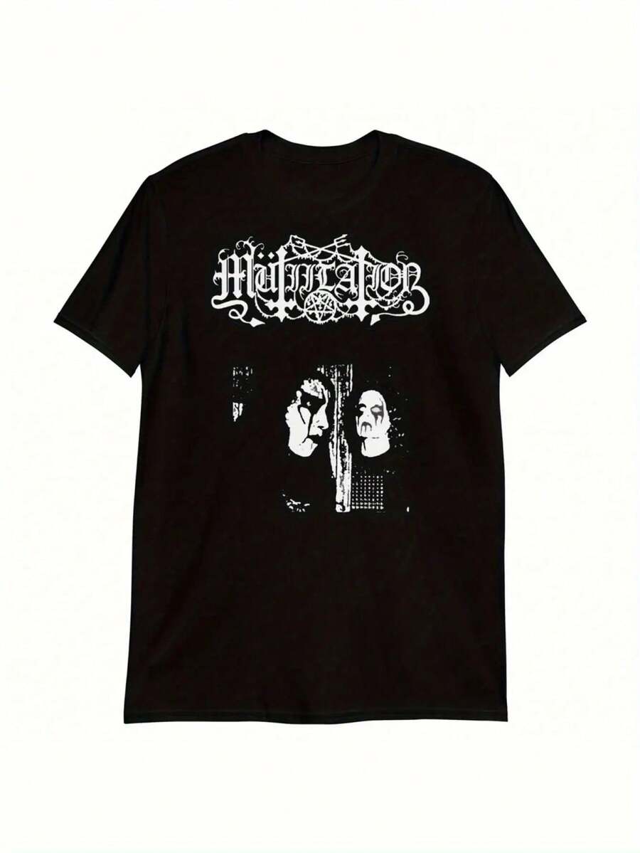 Men's Vintage Gothic Heavy Metal Street Style T-Shirt - Multi-Design T-Shirt Featuring Vlad Tepes, Belketre, Torgeist, Nargaroth, Celestia - Extreme Metal Concert Merchandise - Black Crew Neck T-Shirt - Opaque Fabric, Suitable For Home, Office, Parties, Meetings, And Travel. - 黑色 - 查看 1