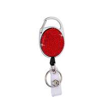 1pc Colorful Rhinestone Retractable ID Badge Reel, Adjustable Length, Hard Shell ID Card Holder Keychain Suitable For Metro Card, ID Card, Work Badge, Student ID, Exhibition Badge, Event Pass - Clay With Diamonds - View 21