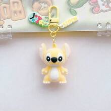 1pc New PVC Stitch Flocked Keychain Pendant, Cute Backpack Accessory, Party Favor Gift - One Size - View 8