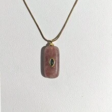 1 mặt dây chuyền đá tự nhiên hình chữ nhật, thạch anh tím, lapis lazuli, dùng để làm trang sức, vòng cổ tự làm. - Quảng trường - Xem 18