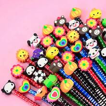 Lápiz de dibujo de 18 con diseño de animales de dibujos animados, con borrador, de madera, HB, para niños, regalos de de cumpleaños, rellenos de papelería. - 20 piezas - Ver 1