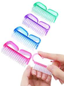 1/4pcs Plastic Multi-Color Nail Brush, Hand Cleaning Brush, Nail Care Soft Bristle Cleaning Tool - Multicolor - View 13