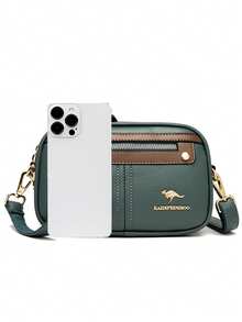 Fashion Retro Women's Shoulder Bag Girls High Quality Soft Leather Crossbody Bags Solid Color Simple Female Messenger Bag - Green - View 5