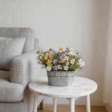 Euuztu Artificial Potted Gypsophila's Breath Plants, Greenery Plant Arrangements In Rustic Rectangular Pot Table Centerpiece, 1-Pack - Hoa baby's breath - Xem 5