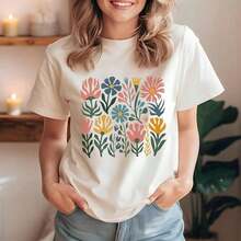 Flores, Flores siL1Vestres B1Oho, Flores B1Oho S1Hirt, Naturaleza floral S1Hirt, Arte Art Nouveau D S1Hirt, Gráfico Flowerover S1HirtuniS1ex Esta camiseta unisex de 220 g, 58855 % algodón, está confeccionada con fibras resistentes y de alta calidad que se adaptan a diferentes tipos de cuerpo, ofreciendo comodidad y durabilidad. Esta chaqueta transpirable es ideal para todas las estaciones, desde primavera/verano hasta otoño/invierno, perfecta para vacaciones y conjuntos de fin de semana.Suitable for spring, summer and autumn - Blanco - Ver 1