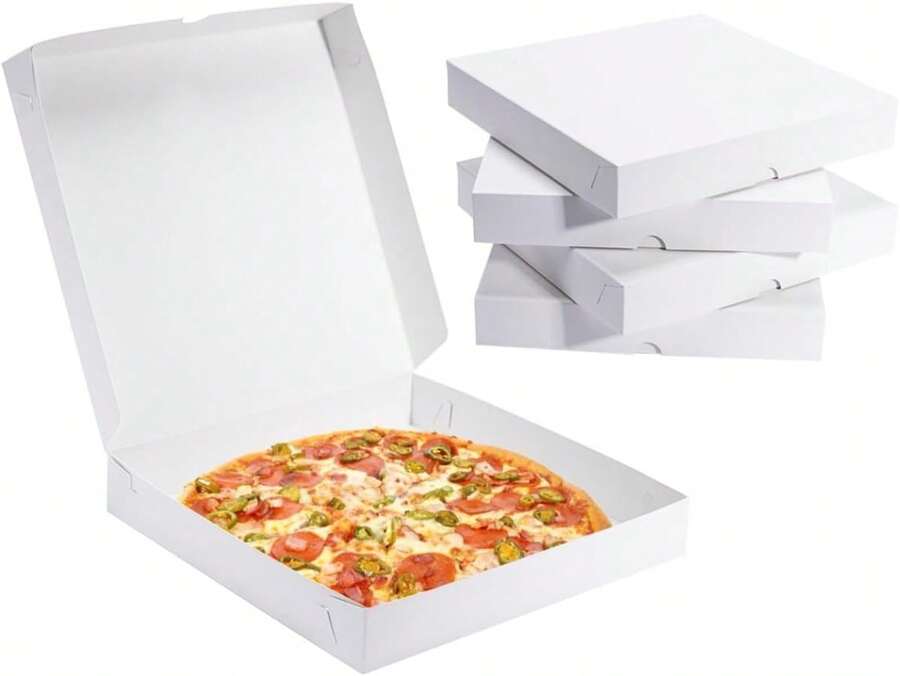 Huoshange Thin White Pizza Box-7x7x1.6 Inch 20 Pack Disposable Small Pizza Boxes,White Pizza Boxes For Cookie,Mini Pies, Party Favors And Crafts - Multicolor - View 1