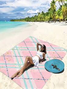 1pc Foldable Thin Outdoor Picnic Mat, Easy To Store, Suitable For Park Lawn, Beach, Camping, Hiking, Outdoor Gathering, Family Leisure, And More Scenarios, All Season Use - D - View 4