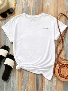 New 180g Short-Sleeved T-Shirt, 1% Cotton, With Front And Back Print - I Support You - Fashionable Printed T-Shirt For Women, Short-Sleeved, Suitable For All Seasons, Modern Clothing - Can Be Worn As A Base Layer In Spring And Autumn Or Alone In Summer, Unisex. - 白色 - 查看 3