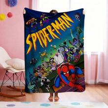 1pc S-Pider-Man Print Blanket,Retro Cartoon Style Throw Blanket,Cartoon Character Printed Blanket,All-Season Universal Nap Blanket,Character Home Decor Blanket,Modern Fashion Gift Suitable For Home Bedroom Bed Sofa Office Lunch Break Cover Picnic Blanket - Nhiều màu - Xem 2