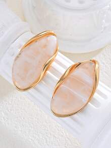 17KM 8/2pcs Simple Elegant Oil Drop Floral Earrings Set, Suitable For Women, Couples, Sisters, Summer Holiday, Date, Daily Casual, Party, Wedding, Gift For Mom, Friends - Multicolor - View 7