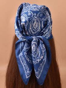 1pc Paisley Pattern Bohemian Polyester 70CM Square Scarf, Versatile Fashion Accessory For Hair, Bag, And Belt, Suitable For All Seasons - Multicolor - View 1