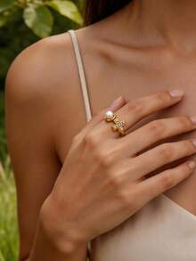 1 Pc Fashion Knot Cross Ring For Women Gold Color Stainless Steel Geometric Ring Wedding Party Jewelry Gift - Gold 1 - View 12