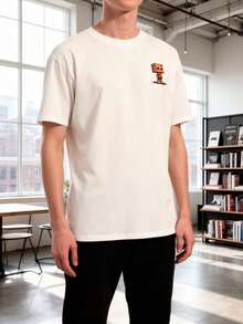 High-Density Pure Cotton Summer Casual Sports T-Shirt, American Style, New Fashion Brand, Round Neck And Short Sleeves, Urban Haute Couture Design. - 白色 - 查看 8
