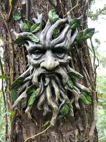 Tree Faces Decor Outdoor, Whimsical Old Man Resin Statue With Foliage Features, Home And Garden Decor, Outdoor Decoration, Gift For Gardening Enthusiasts - Multiple Styles - View 1