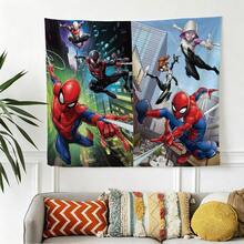 1pc Classic Anime S Pider-Man Multiverse Assembly Tapestry Miles Morales Ghost Spider Gwen Web Slinging City Skyline Living Room Bedroom Headboard Wall Hanging Decor Boys Room Gaming Room Game Room Scene Layout Anime Fans Birthday Party Gathering Photography Background Dorm Aesthetic Art Wall Hanging Table Backdrop - Nhiều màu - Xem 4