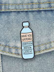 Sarcastic Hydration Reminder Brooch, Unique Accessory For Daily Use, Perfect Gift Idea, Stylish Pin For Clothing & Bags - Baby Blue - View 4